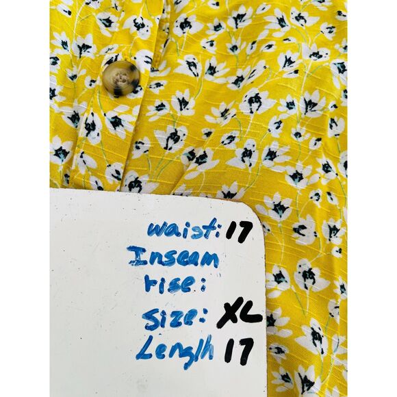 Joe by Joe benbasset summer mini skirt Y2K button up floral yellow women XL - Picture 5 of 5